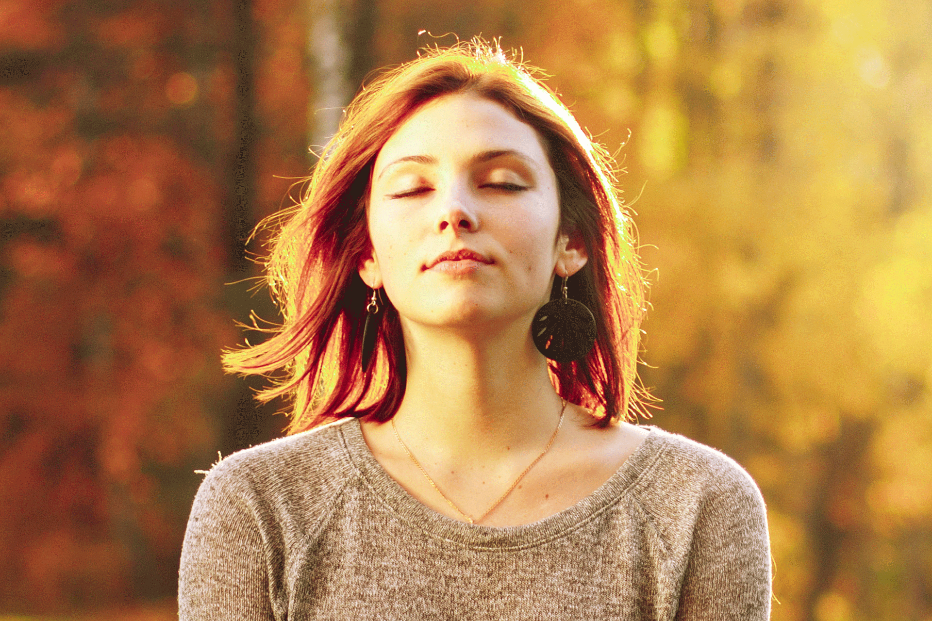 Female Meditator Autumn