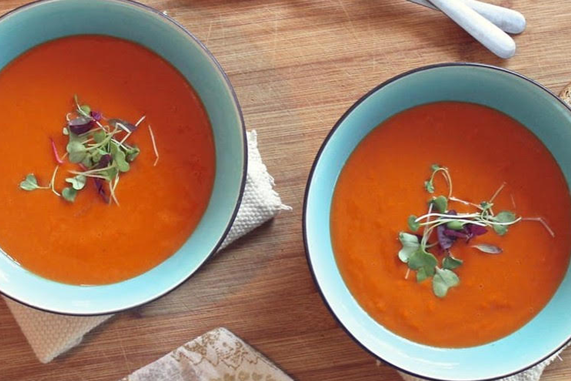 Two bowls of soup