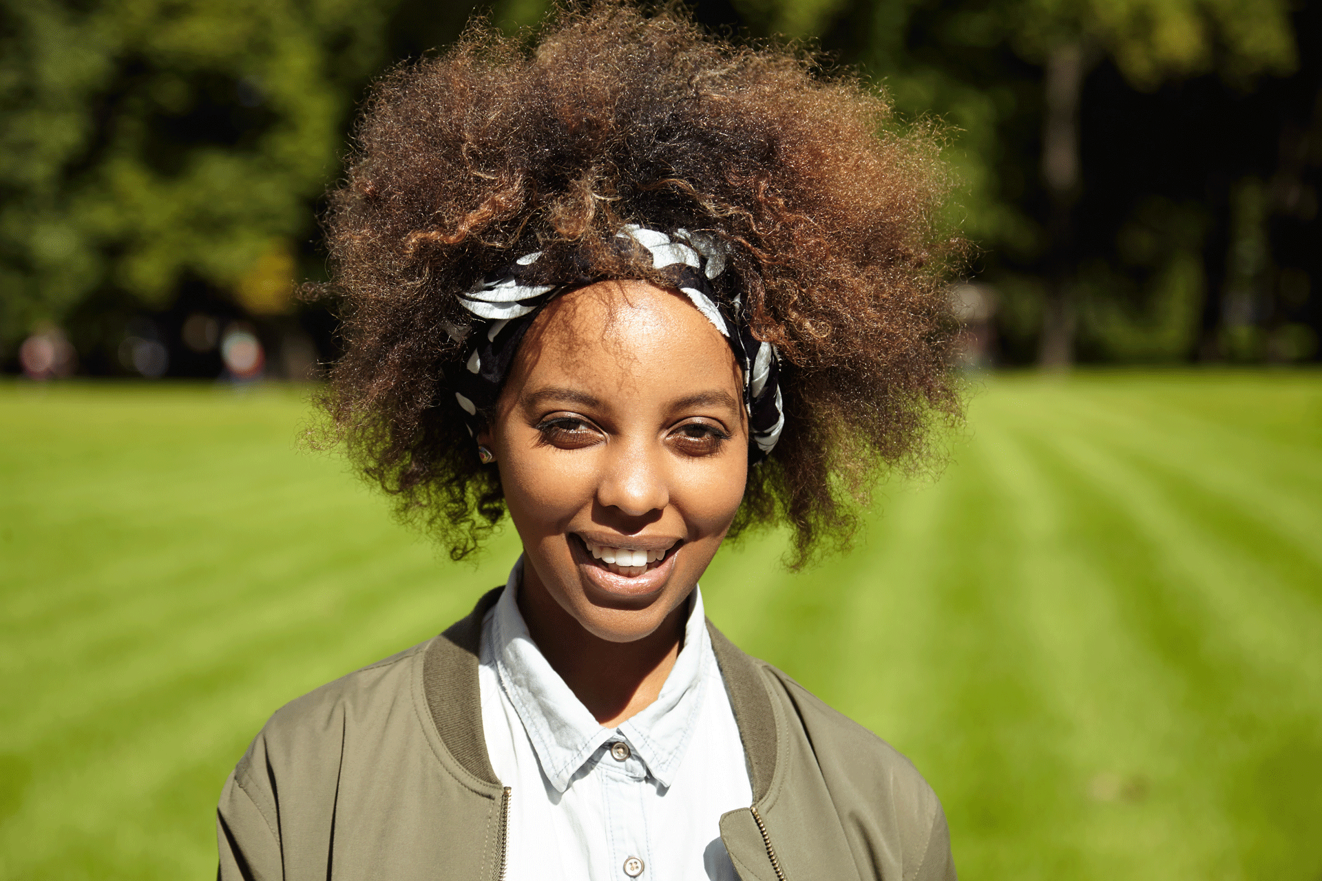 Joyful, smiling African-American young woman